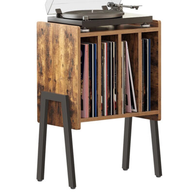 LP Opbergkast met Vinyl Rek  Bruin