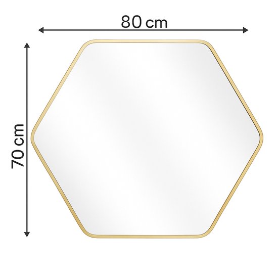 Wandspiegel –Gouden Hexagon Spiegel - Afbeelding 4