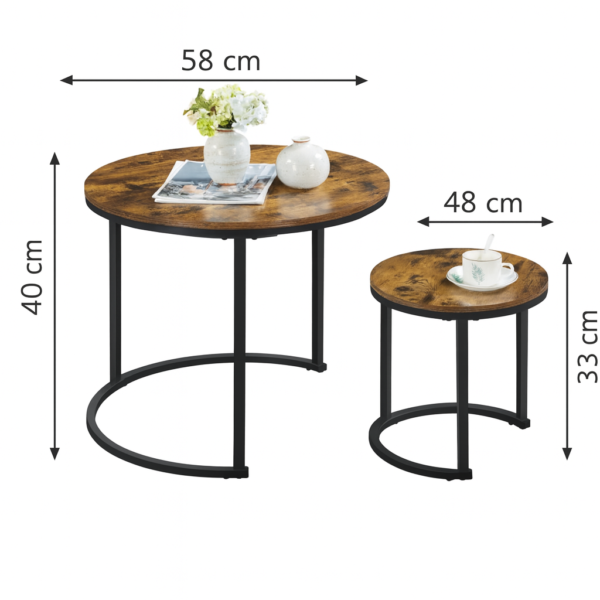 Salontafel Set Rond - Afbeelding 4